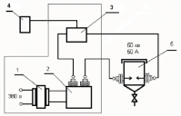 Схема электроимпульсного плазменно-динамического экстрактора